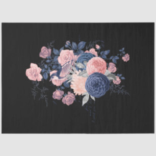 Blush and Navy Floral Ephemera Series Design 15 Tissue Paper