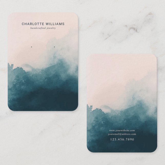 Blush and Navy Ombre Jewellery Display Card (Front/Back)