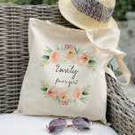 blush and peach pink floral flower girl favour tote bag<br><div class="desc">Check out 400 popular styles of wedding tote bags from the "Wedding Tote Bags" collection of our shop! Click “Edit Design” will allow you to customize further. You can change the font size, font colour and more! wedding tote bags, tote bags wedding, floral tote bags, rustic floral, rustic tote bags,...</div>