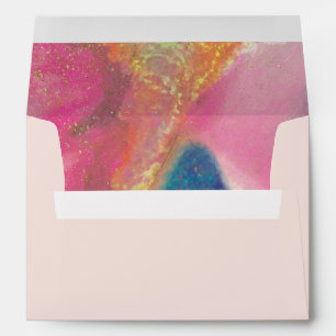 Blush and Rainbow Watercolor Envelope w/ Address