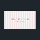 Blush and White Pinstripes Pattern Modern Business Card<br><div class="desc">A contemporary business card featuring white and blush pink pinstripes pattern. The versatile design is perfect for any business. Other colours are available.</div>