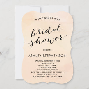 Blush Apricot Watercolor Bridal Shower Invitation