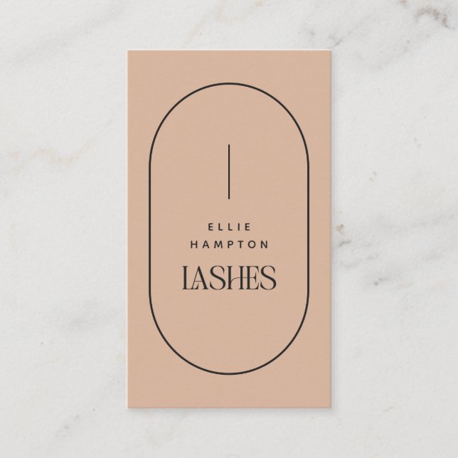 Blush Arch Lashes Beauty Minimalist Customizable   Business Card (Front)