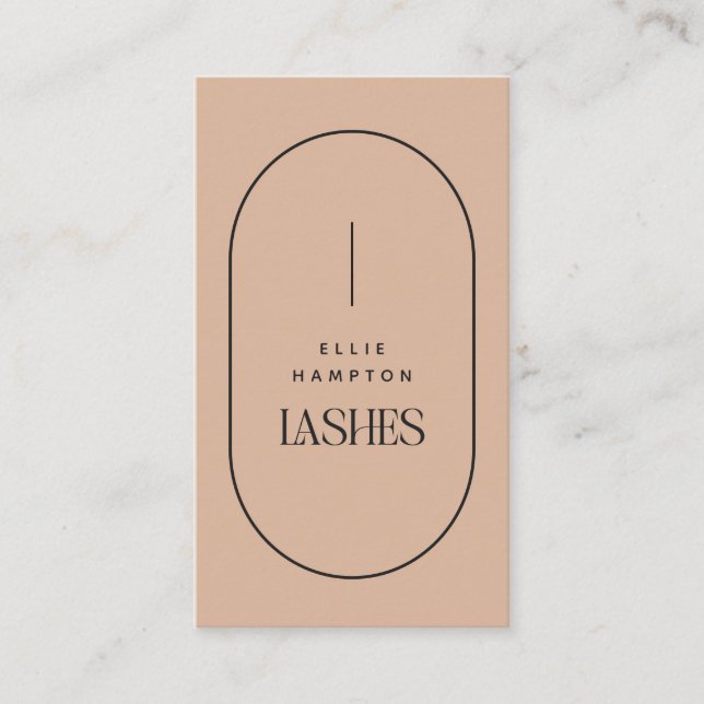 Blush Arch Lashes Beauty Minimalist Customizable   Business Card (Front)