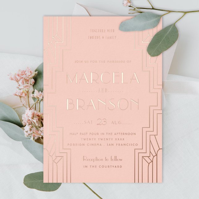 Blush Art Deco Ironwork Rose Gold Wedding (Creator Uploaded)