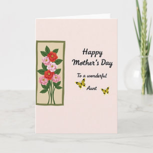 Blush Aunt Mothers Day Card