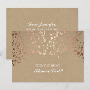 Blush Baby's Breath Wedding Flower Girl Invitation