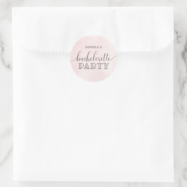 Blush Bachelorette Party Favour Classic Round Sticker (Bag)