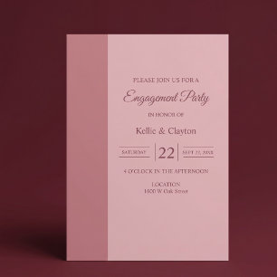 Blush Bar Minimalist Modern Engagement Party Invitation