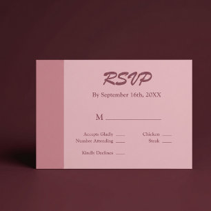 Blush Bar Minimalist Modern RSVP Card