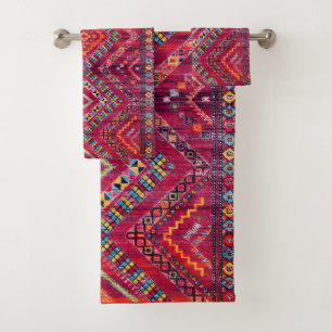 Blush Bazaar: Pink Moroccan Heritage Elegance Bath Towel Set