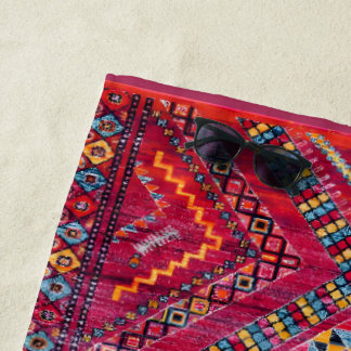 Blush Bazaar: Pink Moroccan Heritage Elegance Beach Towel