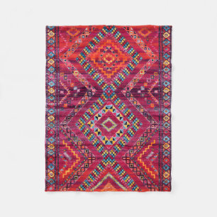 Blush Bazaar: Pink Moroccan Heritage Elegance Fleece Blanket
