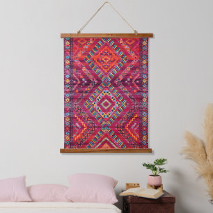 Blush Bazaar: Pink Moroccan Heritage Elegance Hanging Tapestry