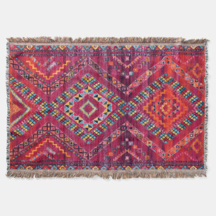 Blush Bazaar: Pink Moroccan Heritage Elegance Throw Blanket