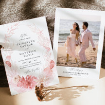 Blush Beach Coastal Seashell Photo Wedding