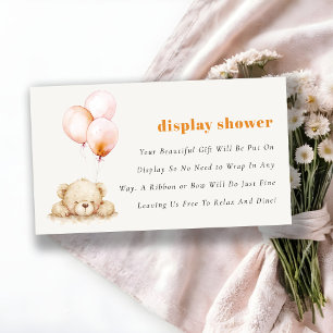 Blush Bearly Wait Balloon Baby Display Shower Enclosure Card
