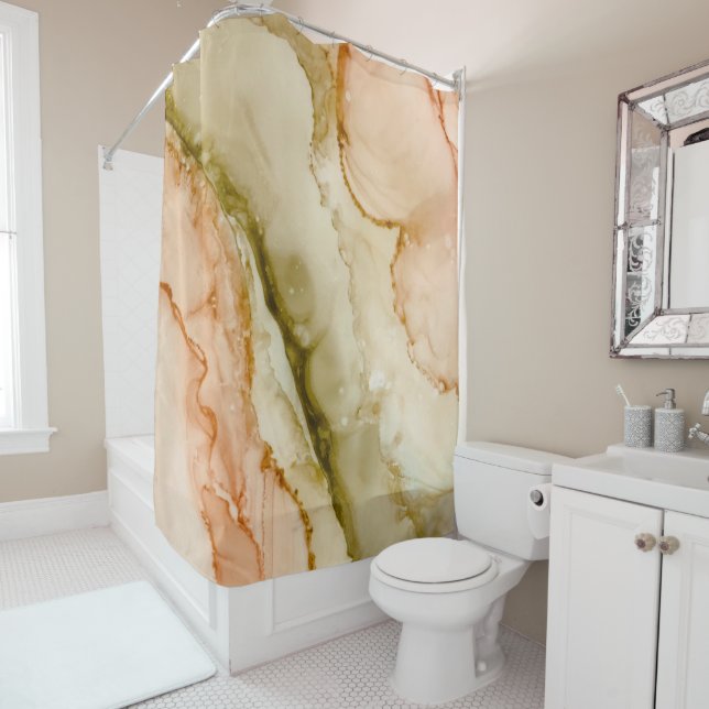 Blush Beige Pastel Shower Curtain (In Situ)