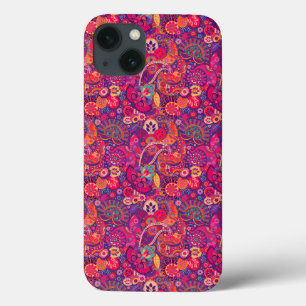 Blush Bloom: Artistic Pink Garden Pattern iPhone 13 Case