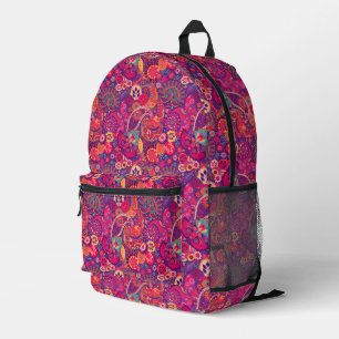 Blush Bloom: Artistic Pink Garden Pattern Printed Backpack