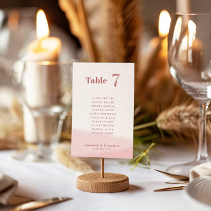 Blush & Bloom Bold Script Wedding Guest Names Table Number