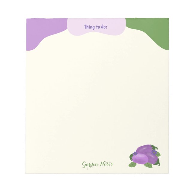 Blush & Bloom Eggplant Collection – Ivory Glow Notepad (Front)