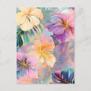 Blush Bloom Exotic Leaves Flower Holiday Postcard