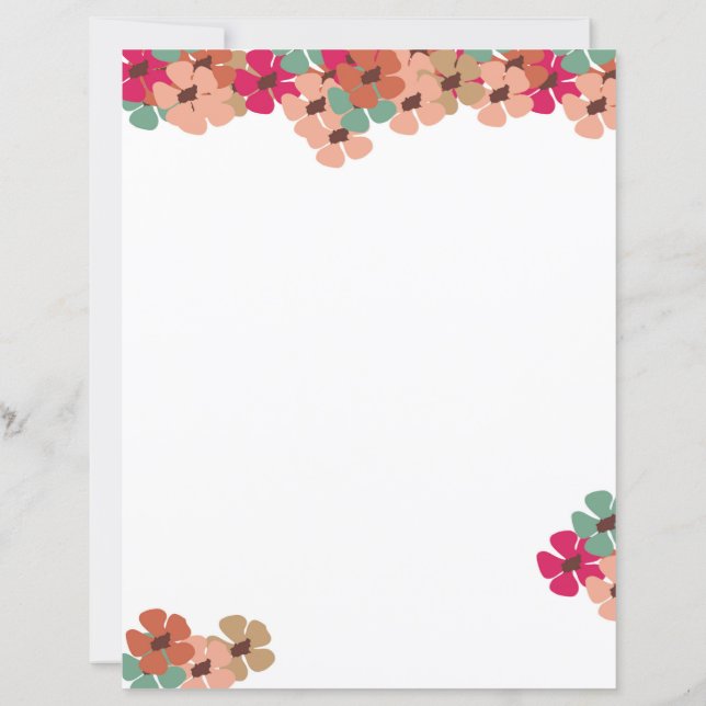 Blush & Bloom Floral Writing Paper (Back)
