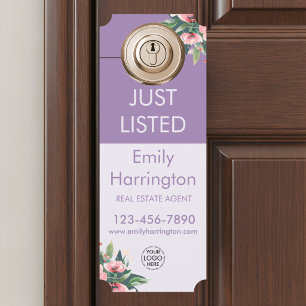 Blush Bloom Just Listed Mauve Real Estate Agent Door Hanger