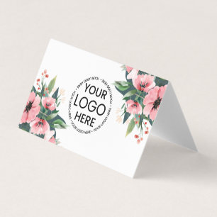 Blush Bloom Logo Grey Real Estate Agent Business Card