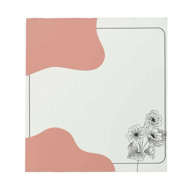 Blush & Bloom – Minimalist Writing Sheets Notepad (Front)