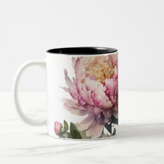 Blush Bloom Mug- A Whisper of Calm by Lumina & Ash Two-Tone Coffee Mug