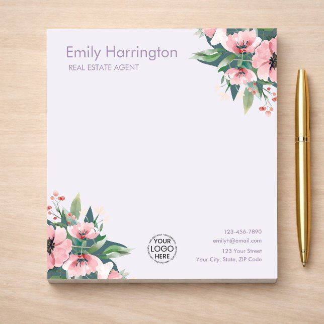 Blush Bloom Notepad Mauve Real Estate Agent (Creator Uploaded)