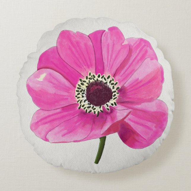 Blush Bloom Throw Pillow (Front)