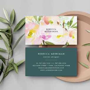 Blush Bloom Watercolor Floral Business Card