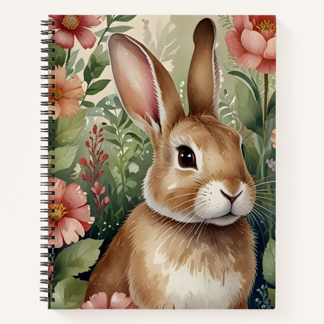 Blush Blooms and Bunny Dreams  Notebook  (Front)