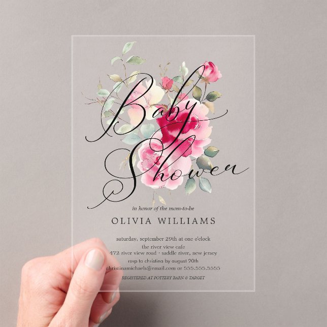 Blush Blossom Baby Shower Invitation (Insitu (Handheld))