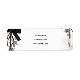 Blush Blossom Black Bow Coquette Floral