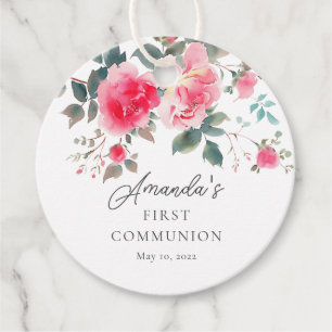 Blush Blossom First Holy Communion  Favour Tags