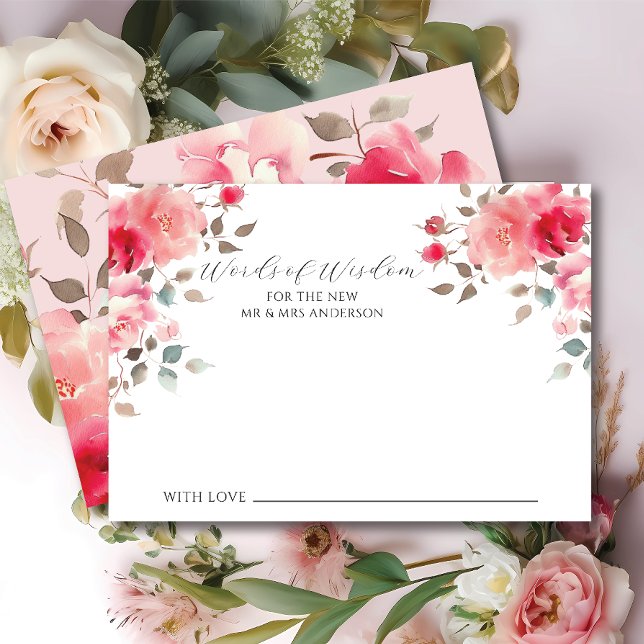 Blush Blossoms Mariage Mots de la carte de la sage (Créateur téléchargé)