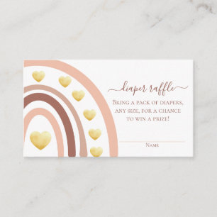 Blush Boho Rainbow Diaper Raffle Enclosure Card