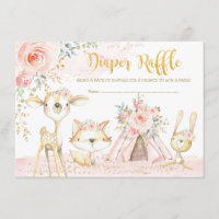 Blush Boho Tribal Woodland Animals Diaper Raffle