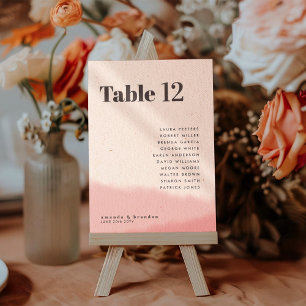 Blush & Bold Wedding Guest Names 5x7 Table Number