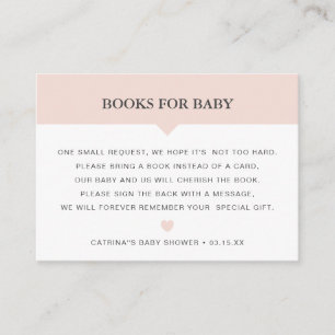 Blush Book Request Baby Shower Insert Card