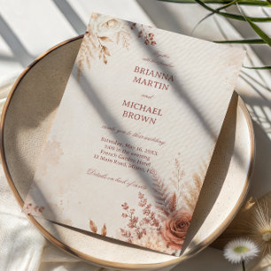Blush Botanical Elegant Rustic Invitation