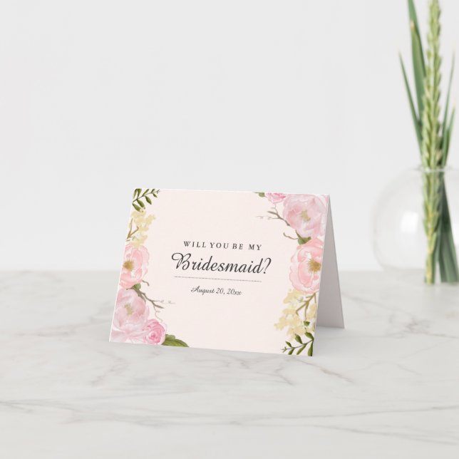 Blush Botanical Serez-Vous Ma Carte De Femme D'Acc (Devant)
