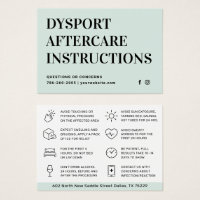 Blush Botox Injection Aftercare Instruction Card