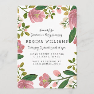Blush Bouquet Grad Party Invitation