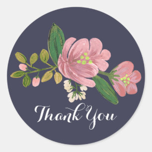 Blush Bouquet Wedding Classic Round Sticker
