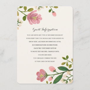 Blush Bouquet Wedding Insert